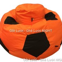 Ghế lười hình trái banh QB009 cam – đen (Chất liệu Kate Phi) Size L