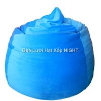 Gối lười hạt xốp hình giọt nước màu Xanh Nước Biển GL164 (Chất liệu Nhung Lạnh) Size M