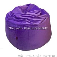 Gối lười hạt xốp hình giọt nước màu Tím GL113 (Chất liệu Nhung lạnh hàn quốc) Size M