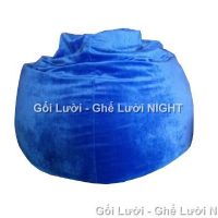 Gối lười hạt xốp hình giọt nước màu Xanh Lam GL093 (Chất liệu Nhung Lạnh) Size M