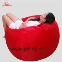 Gối lười hạt xốp hình giọt nước màu đỏ GL094 (Chất liệu Nhung Lạnh) Size L (Cỡ Đại)